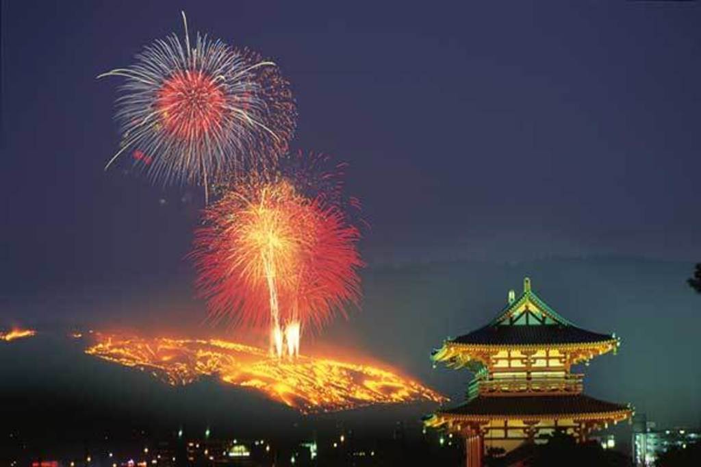 夜空を彩る炎と花火の競演 奈良市雑司町2017年1月28日 Wedge ONLINE