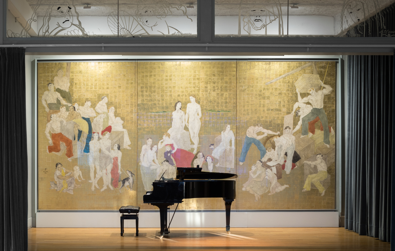金子ひろし、【立てる】、希少な限定額装用画集画、新品高級額 額装付 画家・藤田嗣治の栄光と、「蕩児」詩人・金子光晴、「寵児」と「蕩児